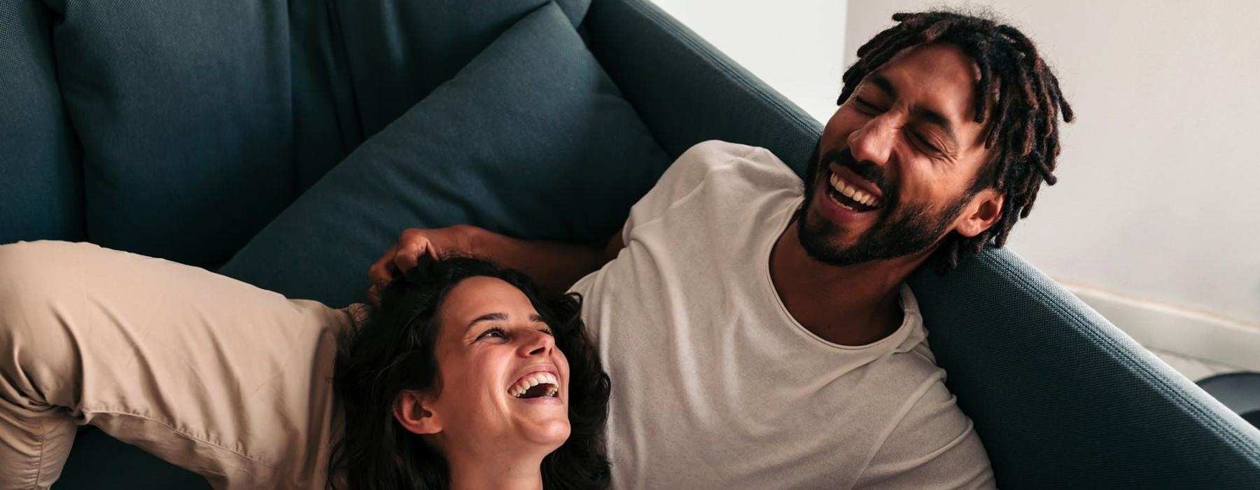 a man and woman laughing